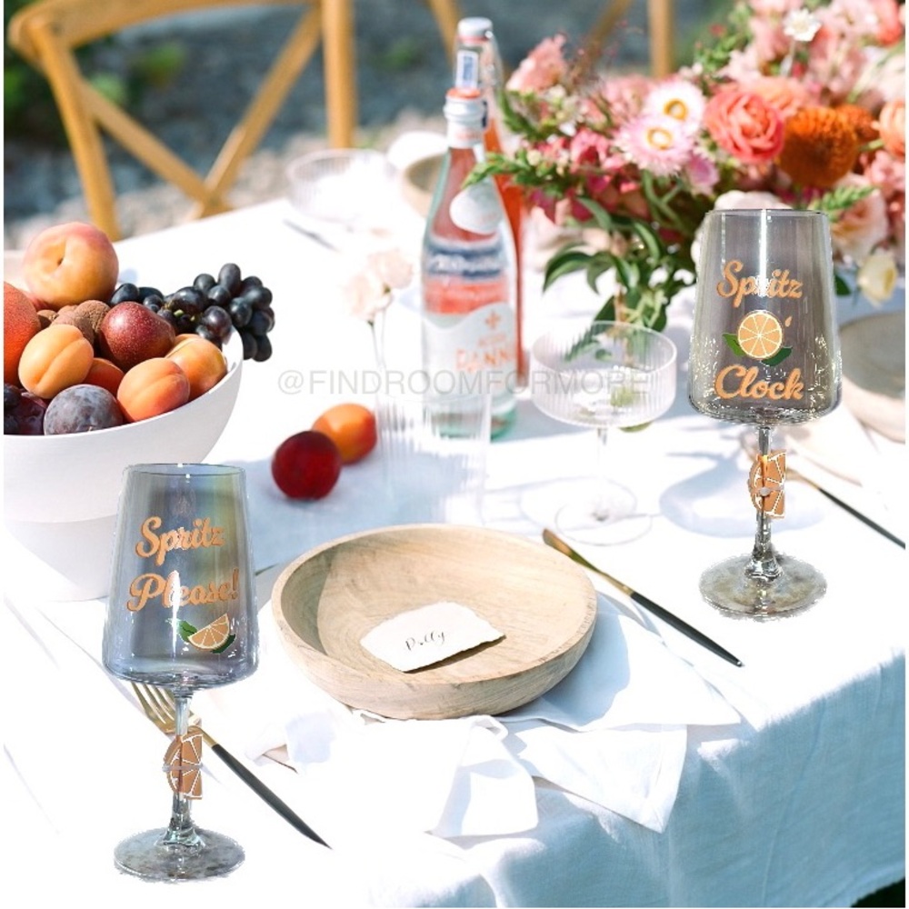 Orange Slice Stem Wine Glasses - Set of 2 - Picture 3 of 3